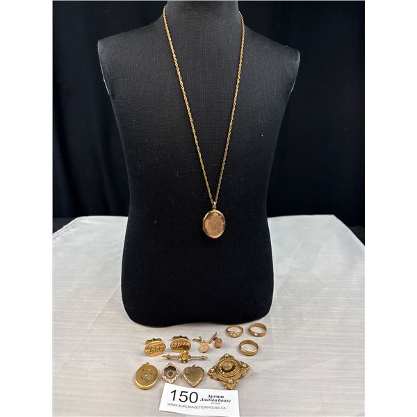 Lot of Antique Gold-Fill/Plated Jewelry