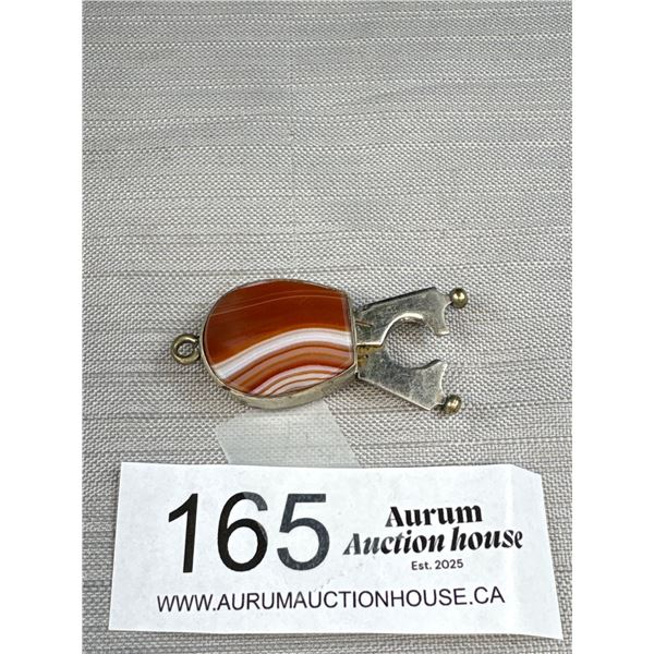 Antique Banded Agate Cheroot Cutter Watch Fob