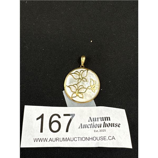 14k Mother of Pearl Butterfly Pendant