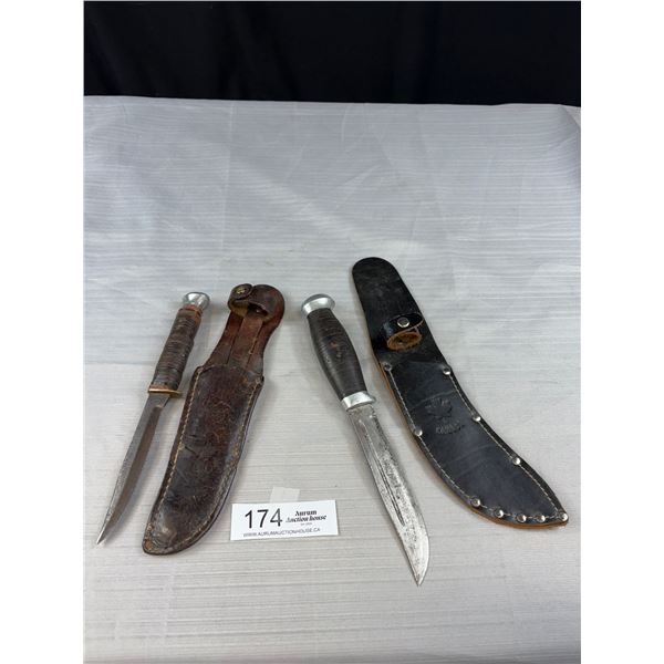 2 Vintage Knives with Sheaths