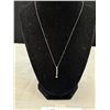 Image 3 : 10K White Gold and Gemstone Pendant 18" Chain Total Weight 1.4 Grams