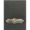 Image 3 : 10K White Gold Filigree Brooch with Small Diamond Total Weight 2.4 Grams