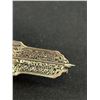 Image 4 : 10K White Gold Filigree Brooch with Small Diamond Total Weight 2.4 Grams