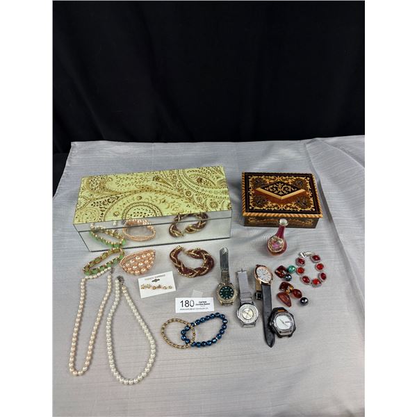 2 Vintage Jewelry Boxes Full of Jewelry