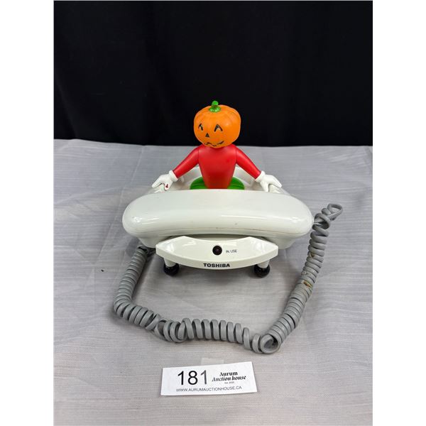 Vintage Toshiba Pumpkin Head Figure Telephone