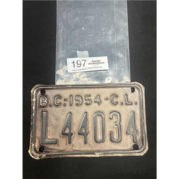 1954 BC Commercial License Plate