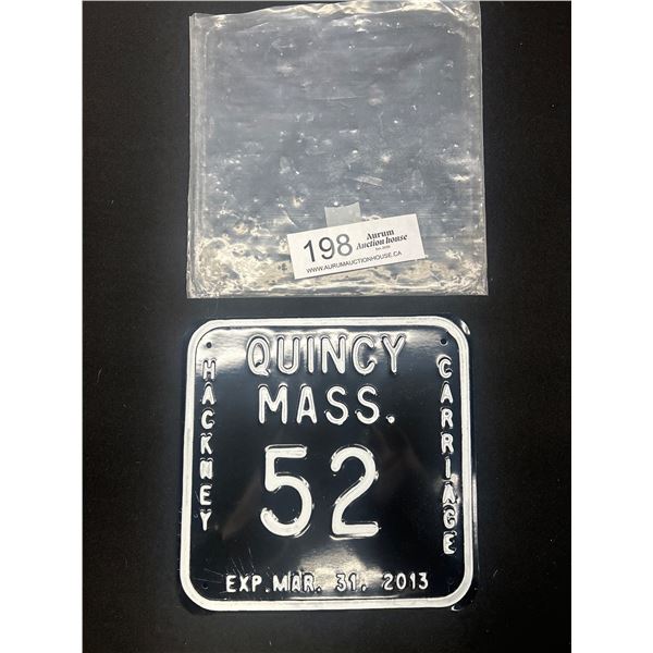 2013 Quincy MASS. Carriage License Plate
