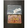 Image 1 : 1958 Delta First Half Commercial License Plate UNUSED