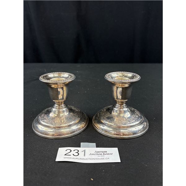 Pair of Birks Silver Plated Candle Stick Holders