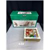 Image 1 : Christmas Winter Sleigh Ride Kirkland In Original Box + Vintage Christmas Decorations
