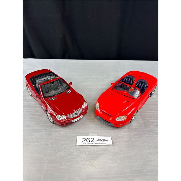 2 1/18th Diecast Cars Mercedez Benz and Mustang Mock 3