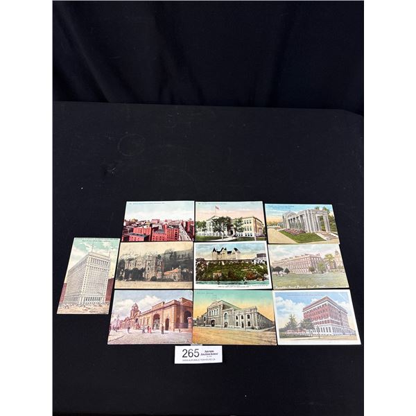 12 Vintage Postcards of Buildings
