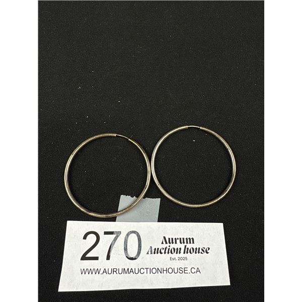 2" Diam Sterling Hoop Earrings