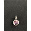 Image 3 : Nice Sterling Drop Pendant with Large Pink Stone