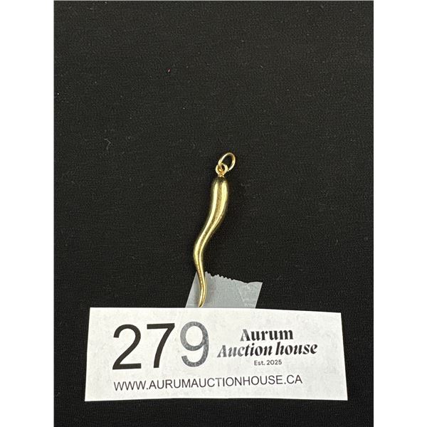 Almost 2" Long Gold Filled Horn of Plenty Pendant