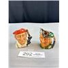 Image 1 : 2 Royal Daulton Small Figureal Mini Jugs Robinhood and Blacksmith