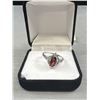 Image 2 : Very Pretty 925 Sterling Silver Ring with Ruby Red Stone