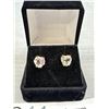 Image 2 : Pretty Pair of 10K Gold Earrings With Large CZ Stones
