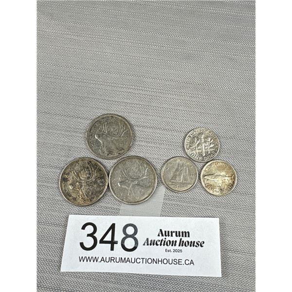 $1 Face Value of Canadian and US Silver Coins