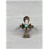 Image 2 : A Very Nice Sterling + Turquoise "Cross" Ring