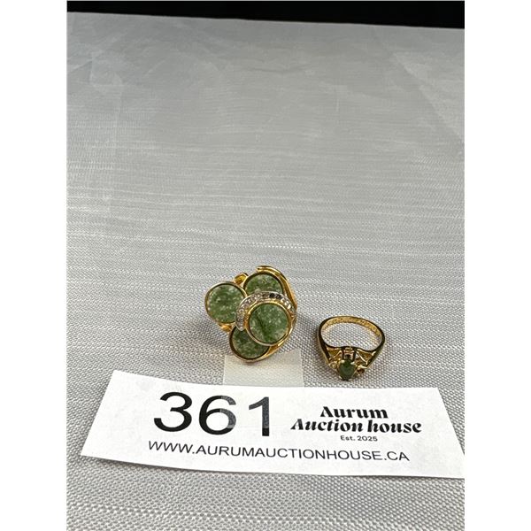 2 Vintage Jade Rings