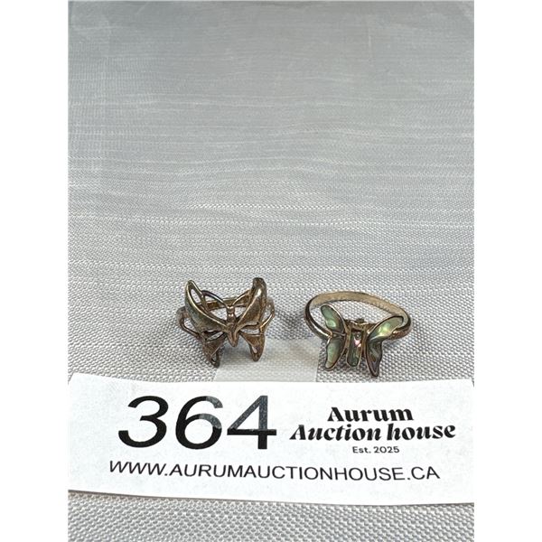 2 Sterling Butterfly Rings
