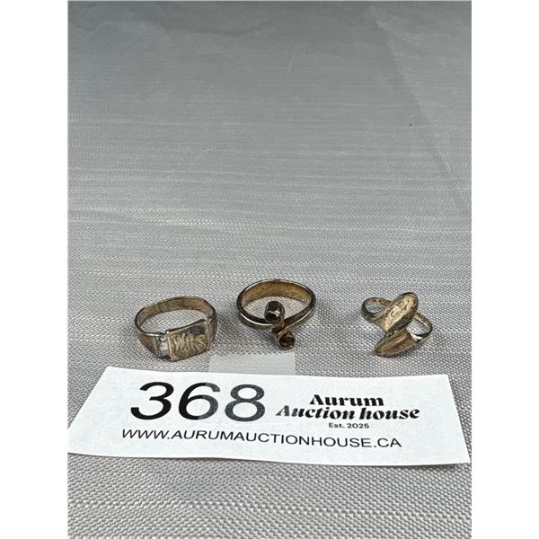 3 Sterling Rings