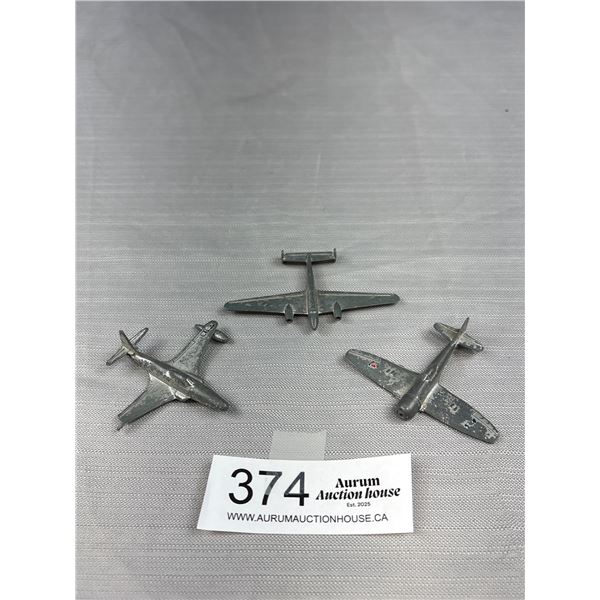 3 Military Diecast Dinky Airplanes