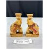 Image 1 : Pair of Kneeling Elephants with Seal on Bottom - Incense Holders?