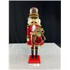 Image 1 : Lg Wooden Nutcracker Holding Holly, Approx 16" Tall