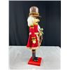 Image 4 : Lg Wooden Nutcracker Holding Holly, Approx 16" Tall