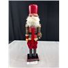 Image 2 : Lg Wooden Nutcracker Holding Wreath, Approx 15" Tall