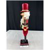 Image 3 : Lg Wooden Nutcracker Holding Wreath, Approx 15" Tall