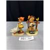 Image 1 : 2 Vintage Hummel Porcelain Figures "Goose Girl + She Loves Me Not" Made in West Germany Each