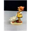 Image 6 : 2 Vintage Hummel Porcelain Figures "Goose Girl + She Loves Me Not" Made in West Germany Each