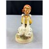 Image 7 : 2 Vintage Hummel Porcelain Figures "Goose Girl + She Loves Me Not" Made in West Germany Each