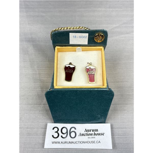 Pair of Vintage Coca-Cola Earrings in Box