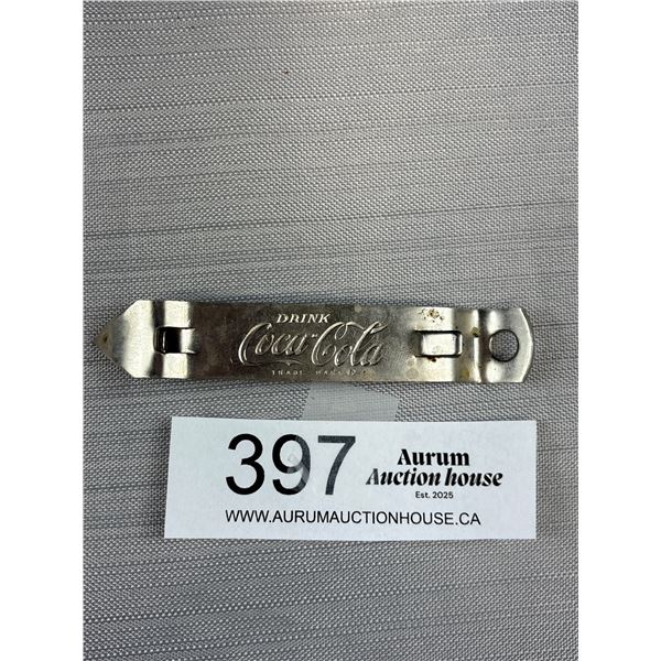 1950's Coca-Cola Metal Bottle Opener, Approx 3 3/4" Long. Slogans Both Sides