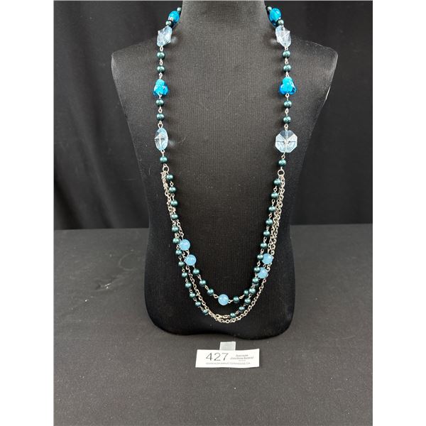 Great Vintage Pearls + Glass Beads Multi Strand Necklace