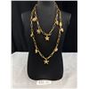 Image 1 : Vintage Double Strand Gold Plated Links w/ Charms Necklace