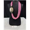 Image 1 : Outstanding Vintage Twisted Pink Micro Beads Necklace