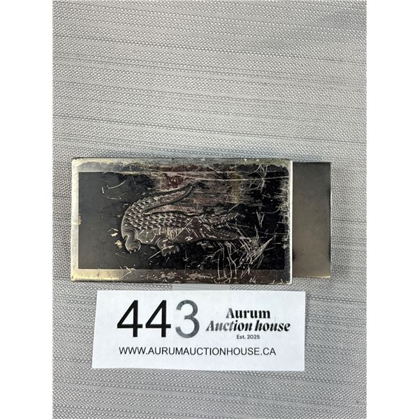 Vintage Metal w/ Engraved Crocodile Belt Buckle