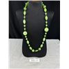 Image 1 : Carved Green Lucite Beads Necklace
