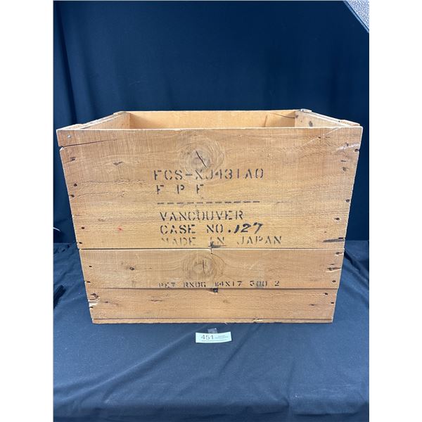 Large 22"x17"x17" Wooden Crate Vancouver from Japan no shipping