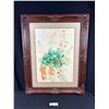 Image 1 : 23"x29" Abstract Painting with a nice detailed frame