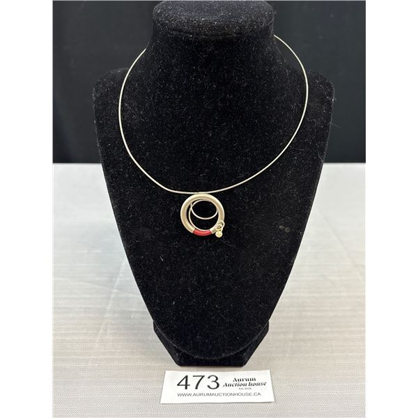 Hand Crafted Metal PiB Choker Necklace