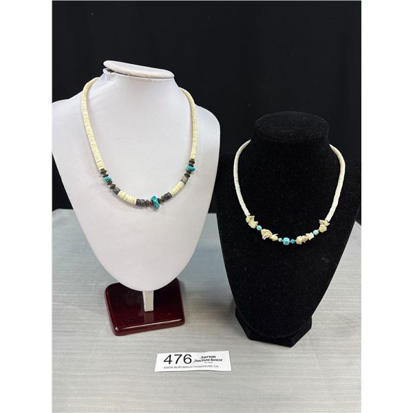 2 Vintage Puka Shell Necklaces