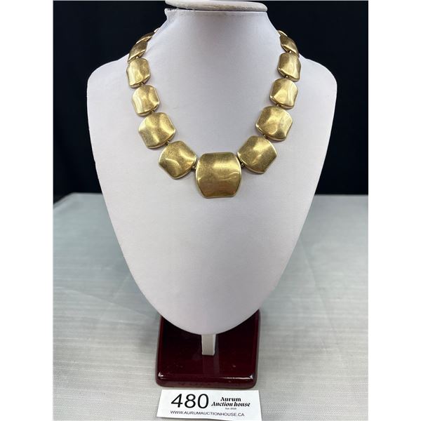 Heavy Gold Colour Necklace Marked BR