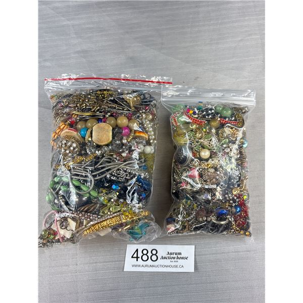 2 Bags of Misc. Jewelry, Beads, Parts, Etc