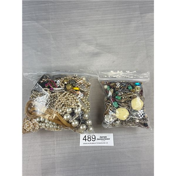 2 Bags of Misc. Jewelry, Beads, Parts, Etc